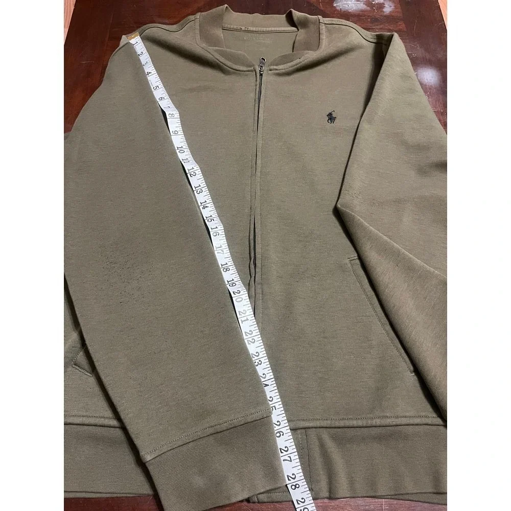 Mens Polo Ralph Lauren Performance olive Green Jacket Size XL Varsity Bomber